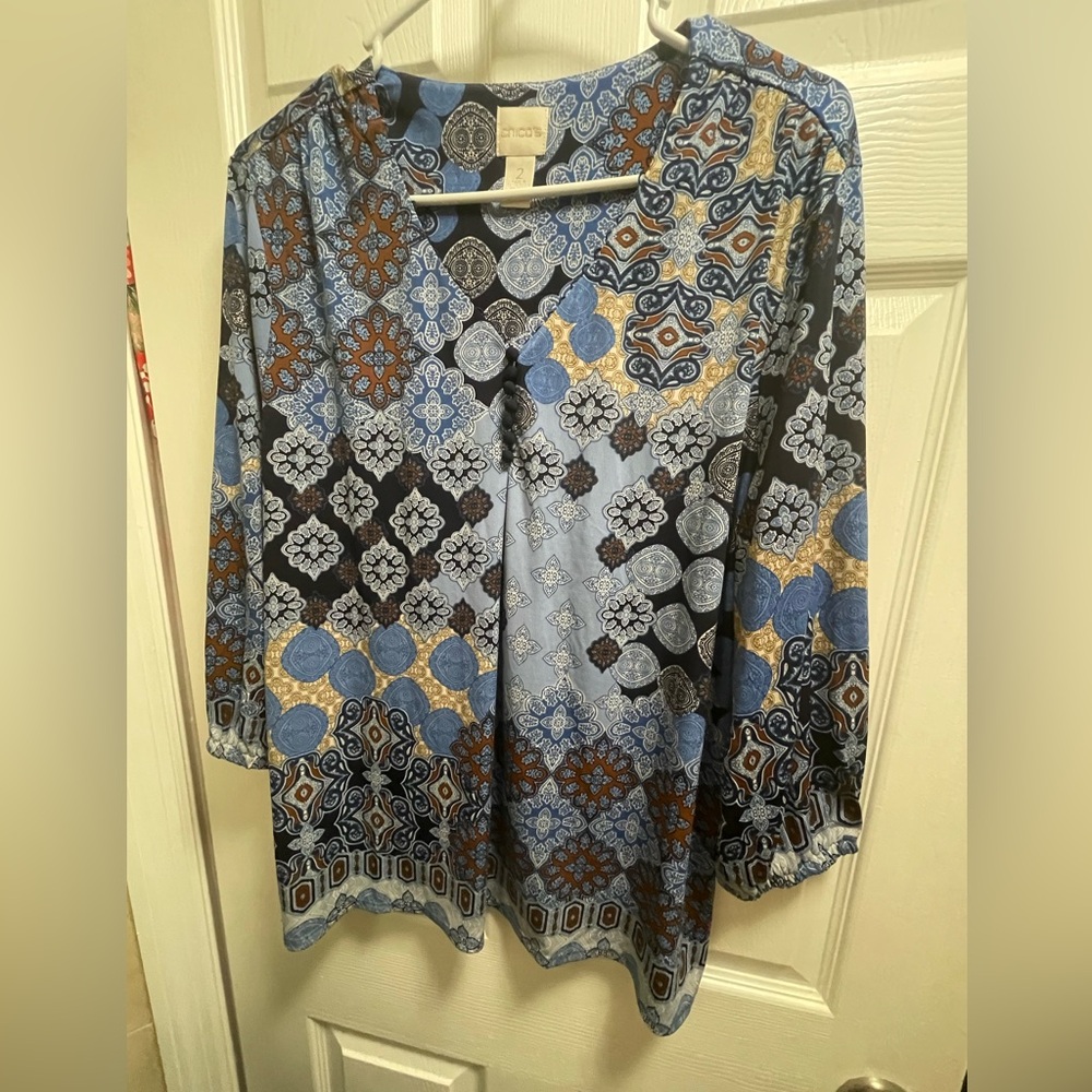 Festive Print Chico’s Blouse